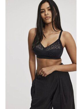 🆕CHANTELLE Norah Wireless Non-Padded Bra 38DDDD Black #13F8